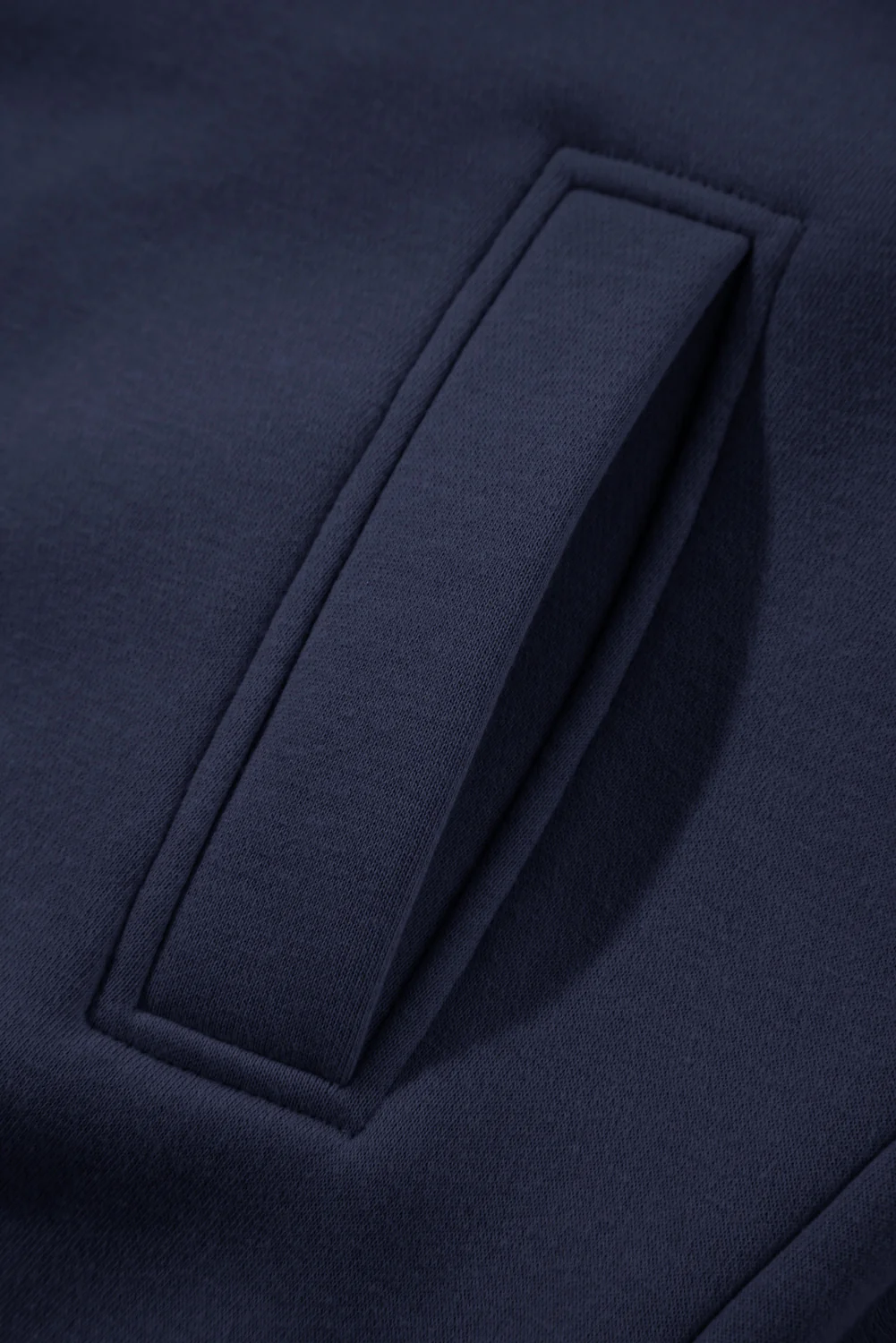 Navy Blue Solid Exposed Seams Hoodie and Joggers Activewear Set