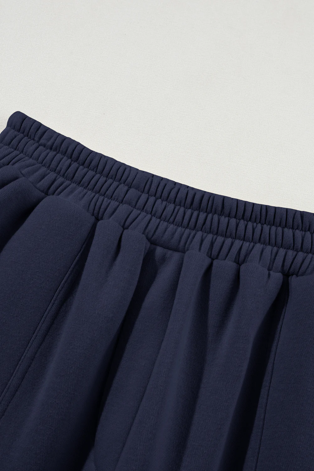 Navy Blue Solid Exposed Seams Hoodie and Joggers Activewear Set